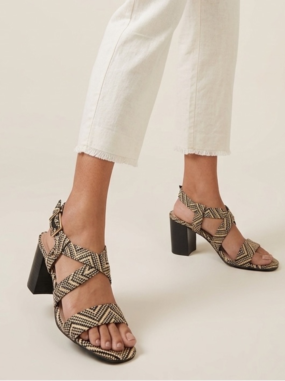 Kelly & Katie Frannie woven block heel sandals
